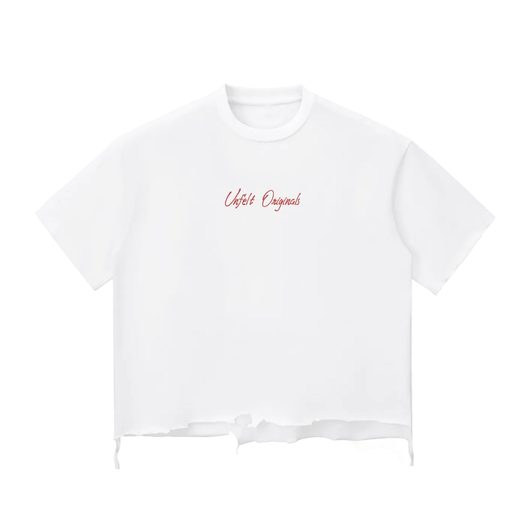 Snow Wash Raw-Hem Boxy Tee x Rose