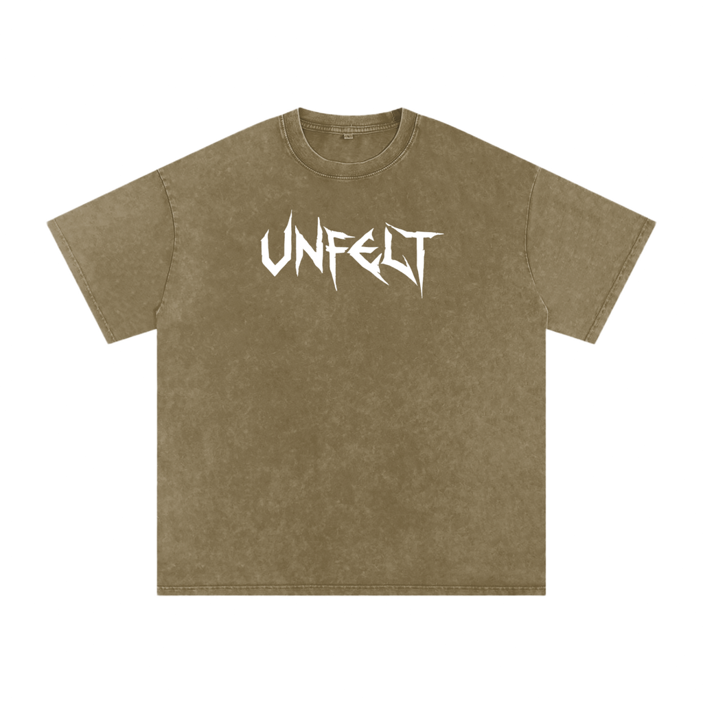 Snow Wash Oversized Cotton Tee x Unfelt Script