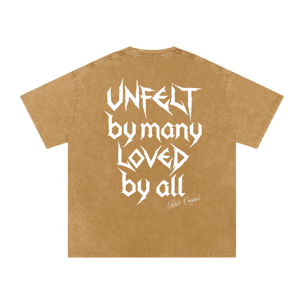 Snow Wash Oversized Cotton Tee x Unfelt Script