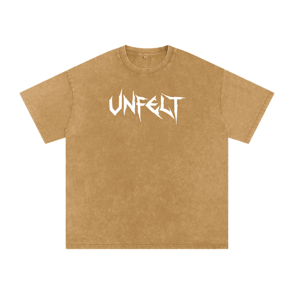 Snow Wash Oversized Cotton Tee x Unfelt Script