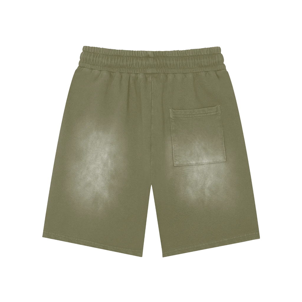 Rectangle Patch Wash Shorts x Metal Script