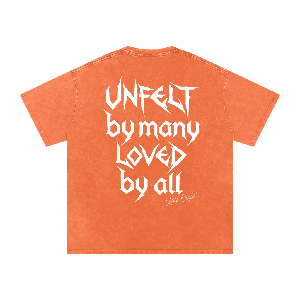 Snow Wash Oversized Cotton Tee x Unfelt Script