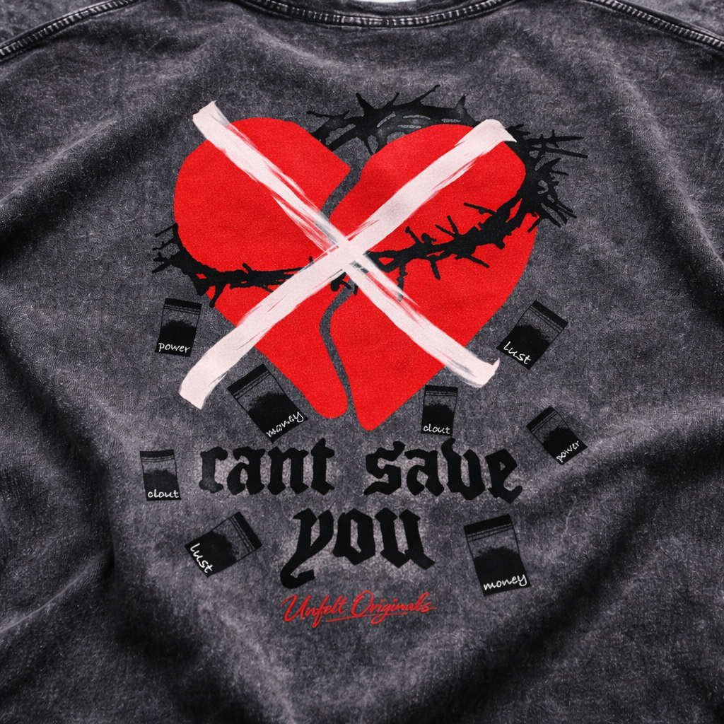 Mineral Wash Boxy Cotton T-Shirt x Can’t Be Saved