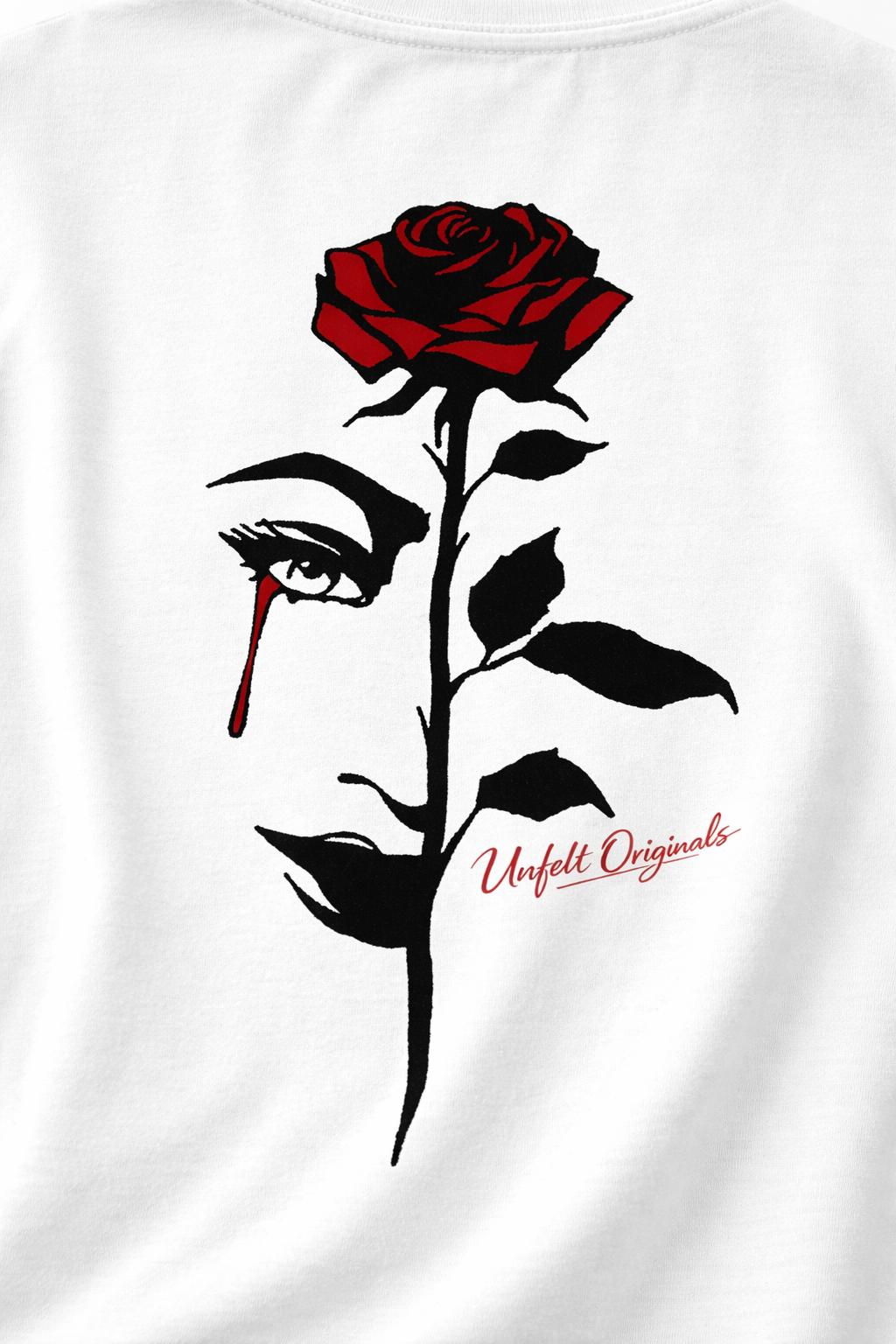 Snow Wash Raw-Hem Boxy T-shirt x Unfelt Rose