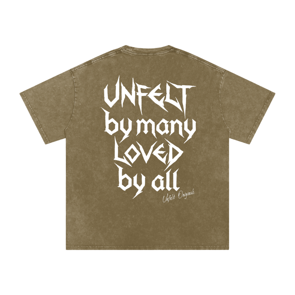 Snow Wash Oversized Cotton Tee x Unfelt Script