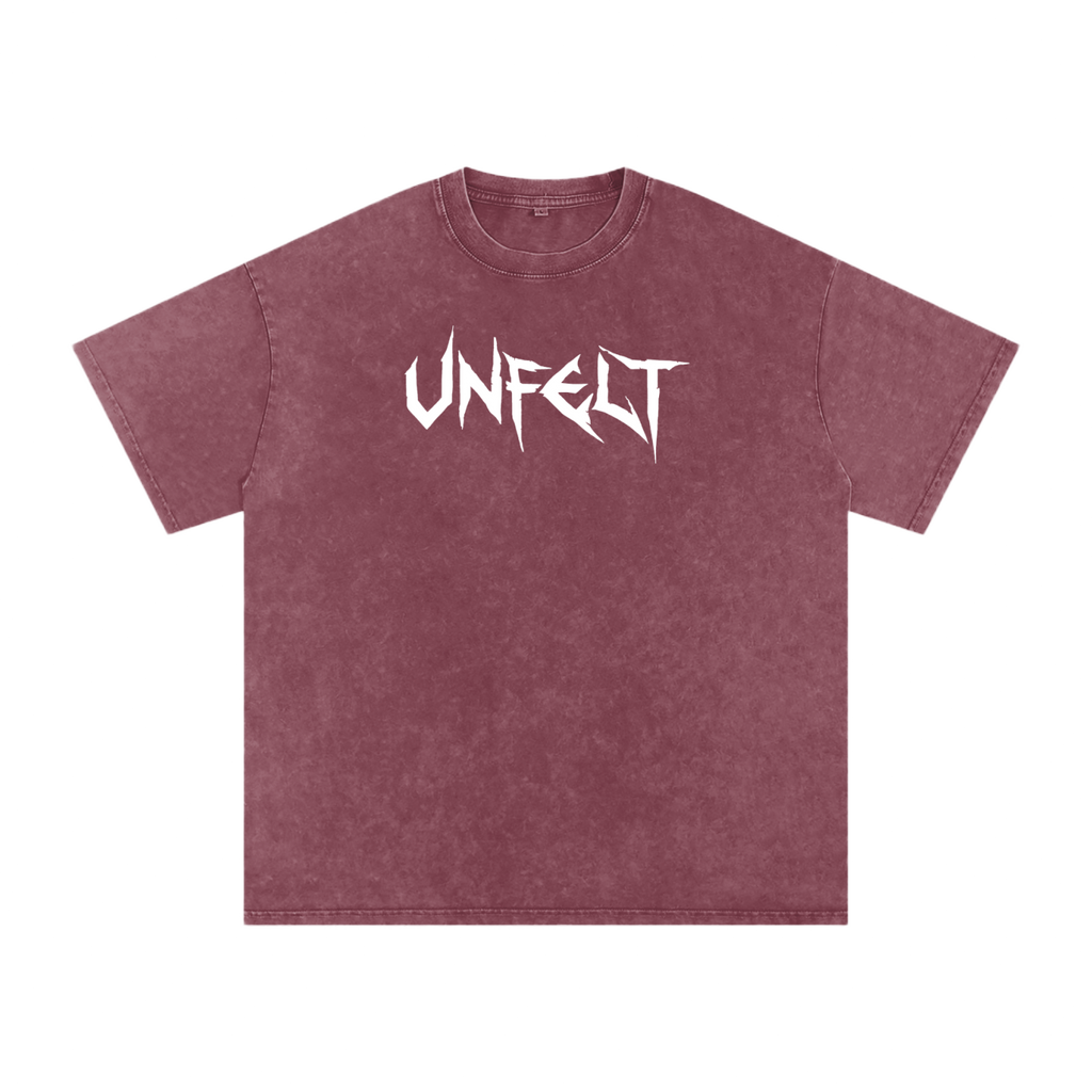 Snow Wash Oversized Cotton Tee x Unfelt Script