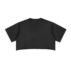Snow Wash Raw Edge Crop Top x Metal Script