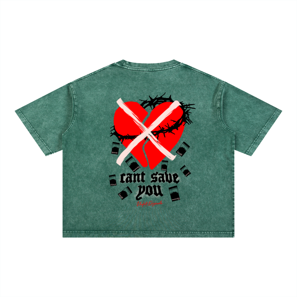Mineral Wash Boxy Cotton T-Shirt x Can’t Be Saved