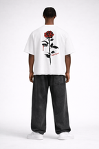 Snow Wash Raw-Hem Boxy T-shirt x Unfelt Rose