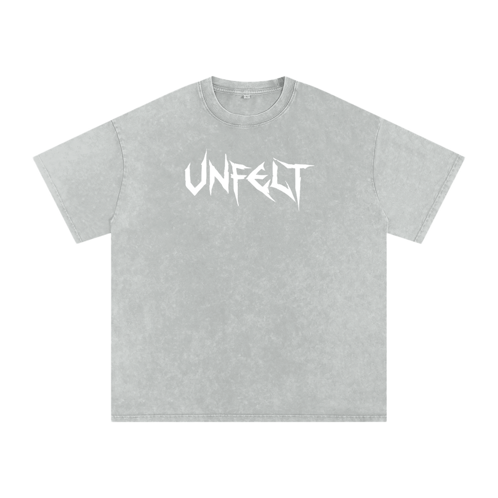 Snow Wash Oversized Cotton Tee x Unfelt Script