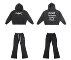 Boxy Oversized Hoodie & Flared Sweatpants x Unfelt Script Set