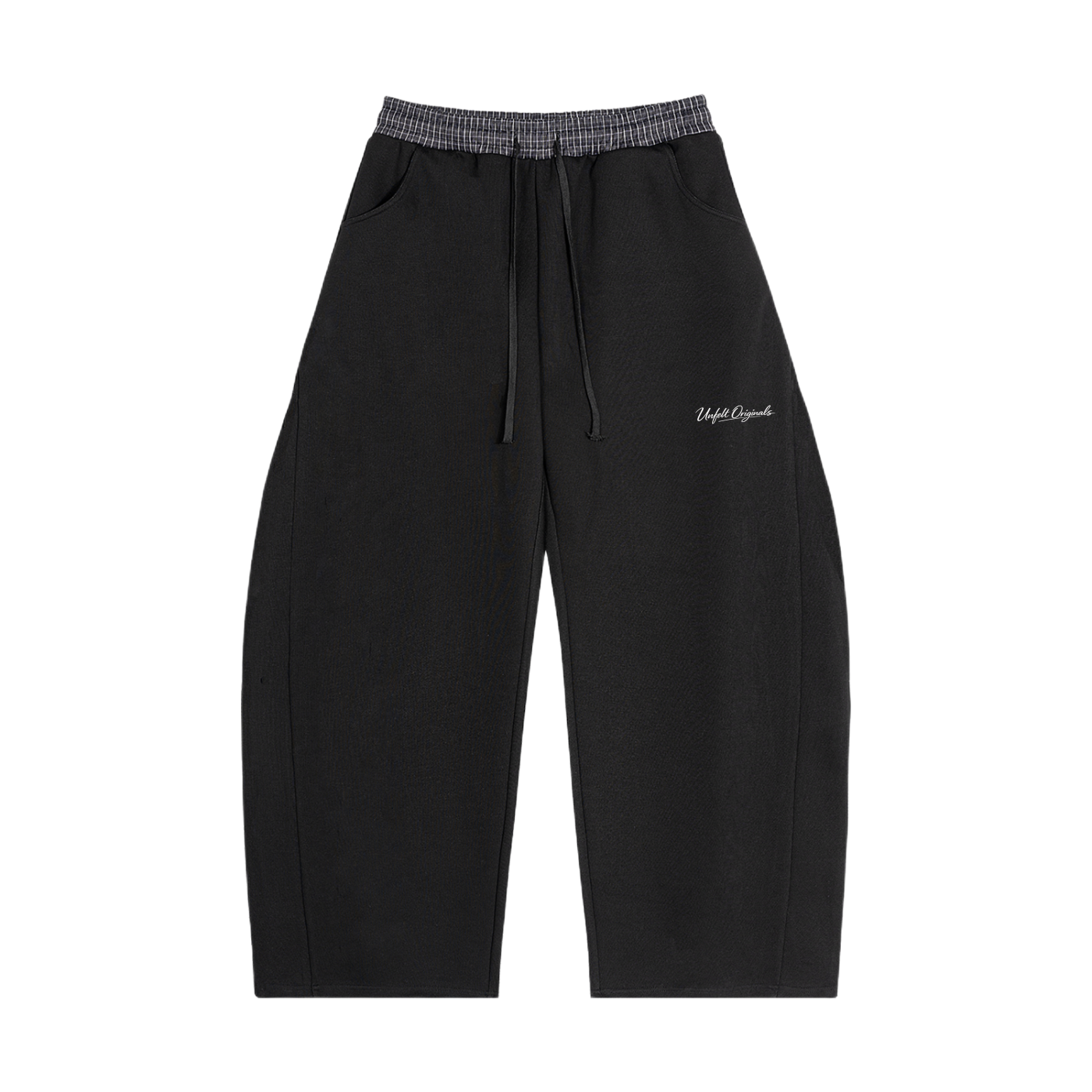 Contrast Plaid Boxy Zip Up Hoodie & Barrel Sweatpants x Unfelt Originals Set