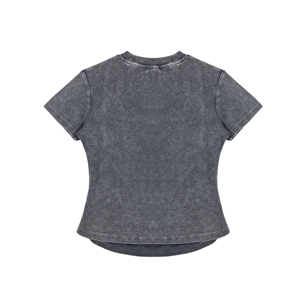 Vintage Wash Bodycon Tee x Metal Script