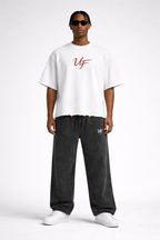 Snow Wash Raw-Hem Boxy T-shirt x Unfelt Rose