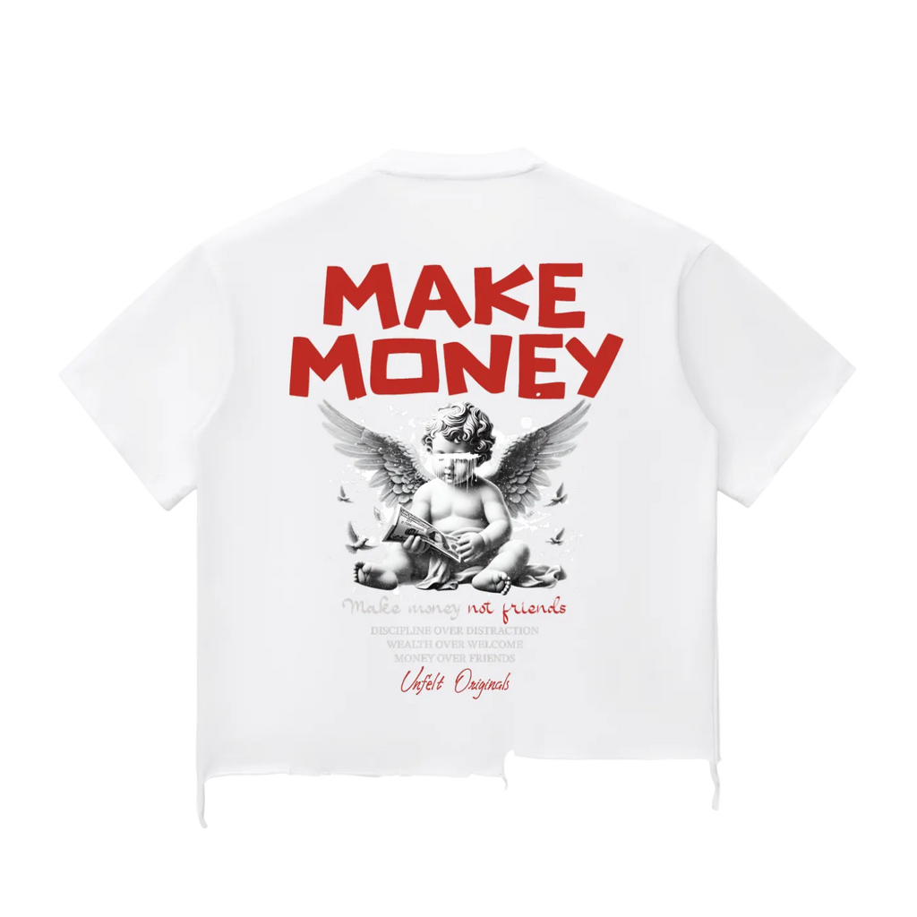 Snow Wash Raw-Hem Boxy Tee x Make Money