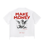 Snow Wash Raw-Hem Boxy Tee x Make Money