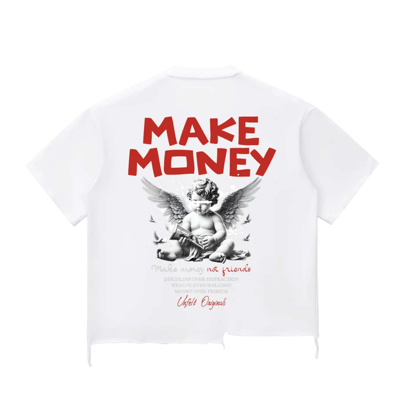 Snow Wash Raw-Hem Boxy Tee x Make Money