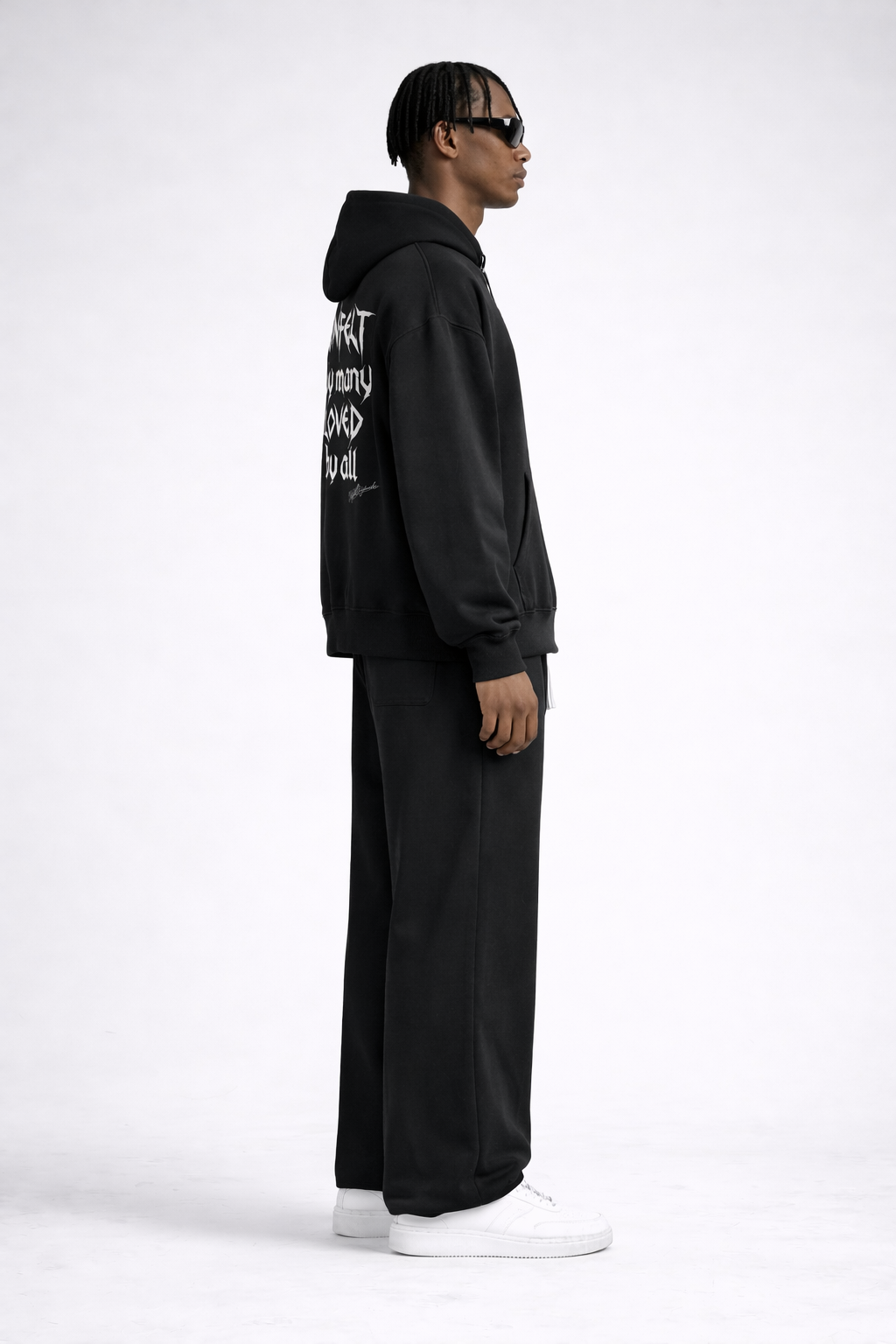 Boxy Oversized Hoodie & Flared Sweatpants x Unfelt Script Set