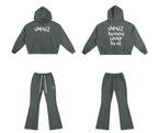 Boxy Oversized Hoodie & Flared Sweatpants x Unfelt Script Set