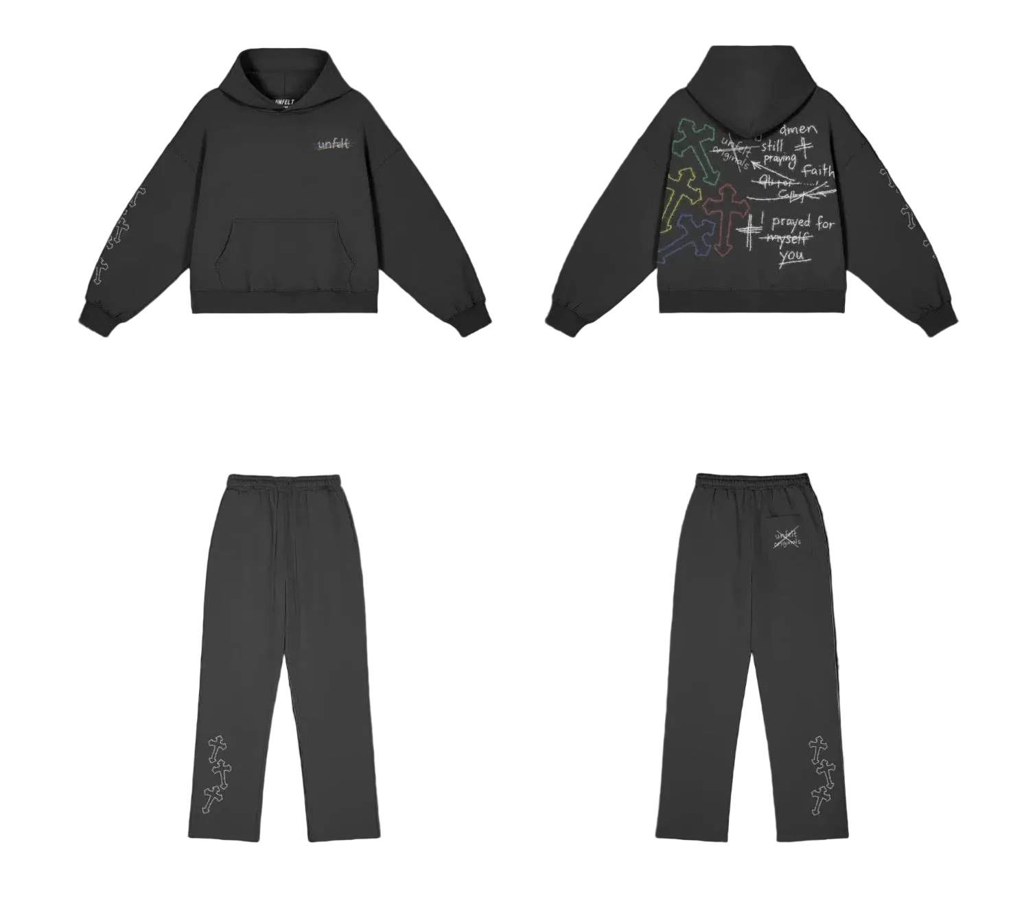 Boxy Hoodie & Straight Leg Sweats x Unfelt Prayers Set