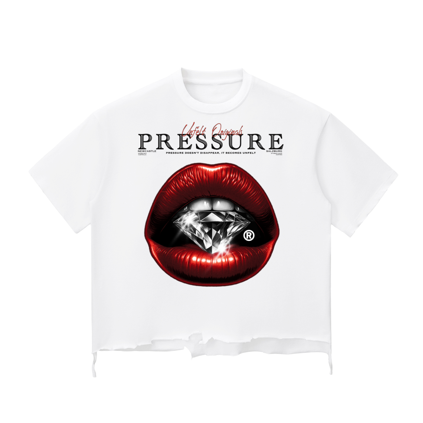 Snow Wash Raw-Hem Boxy Tee x Pressure