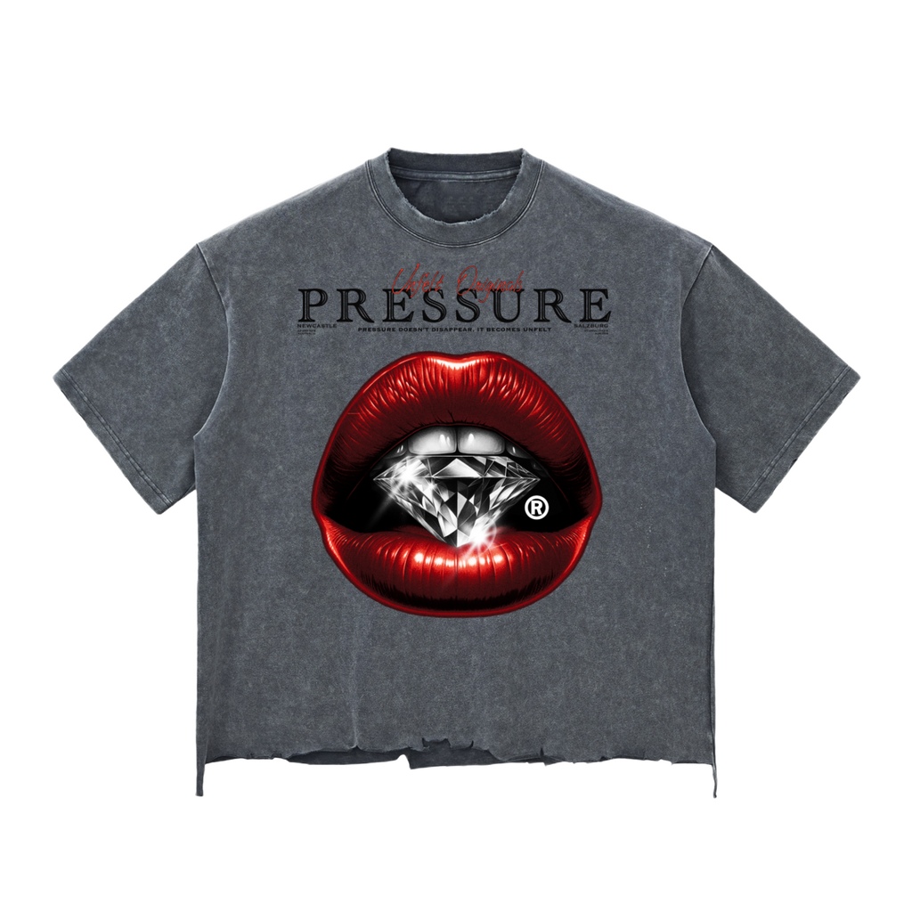 Snow Wash Raw-Hem Boxy Tee x Pressure