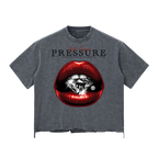 Snow Wash Raw-Hem Boxy Tee x Pressure