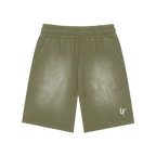 Rectangle Patch Wash Shorts x Metal Script