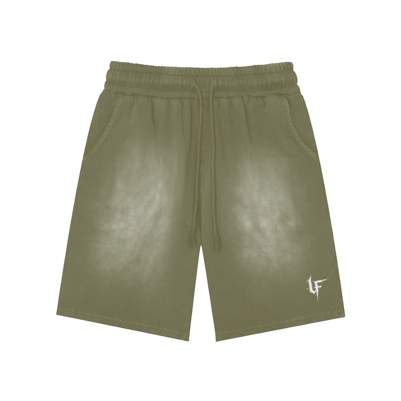 Rectangle Patch Wash Shorts x Metal Script