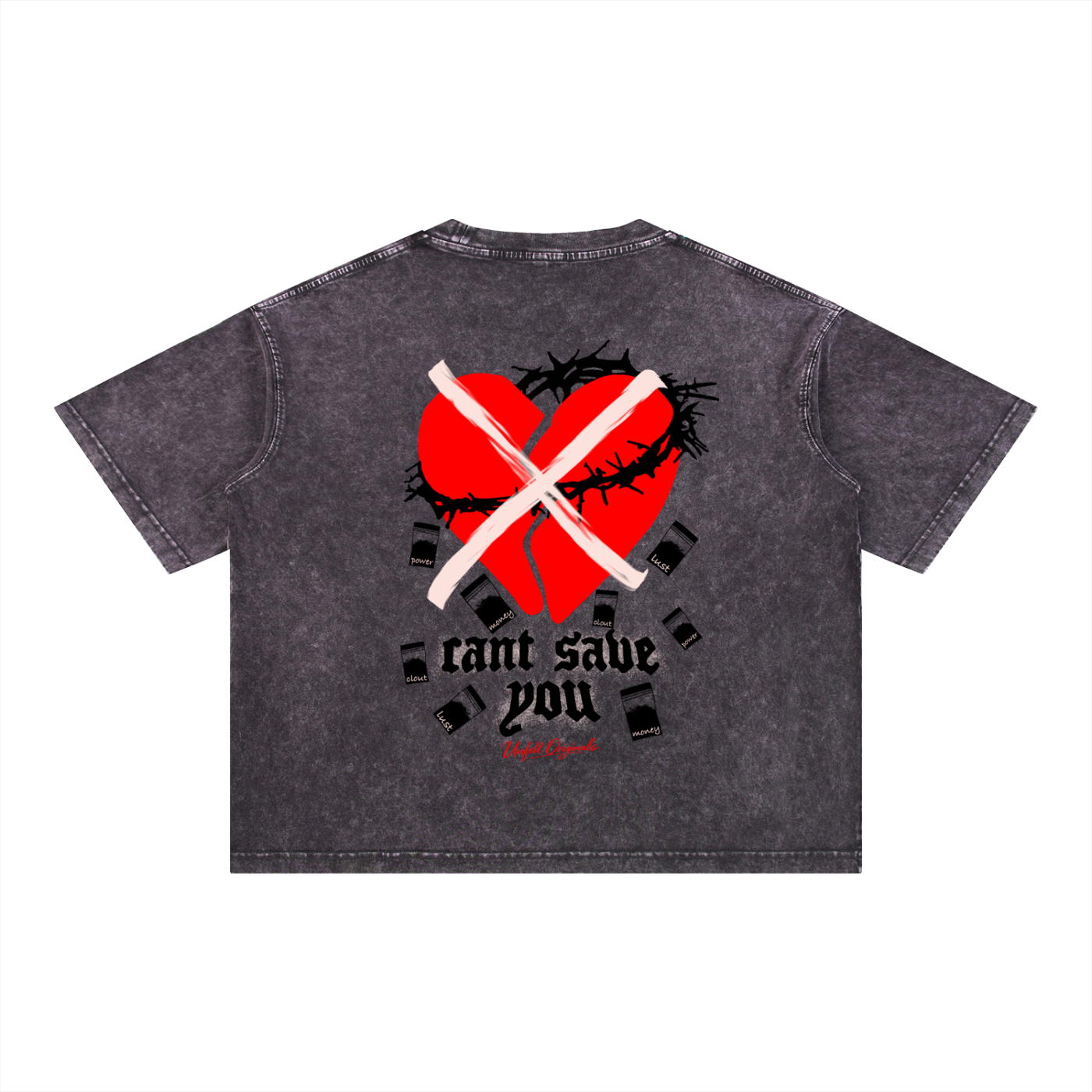 Mineral Wash Boxy Cotton T-Shirt x Can’t Be Saved