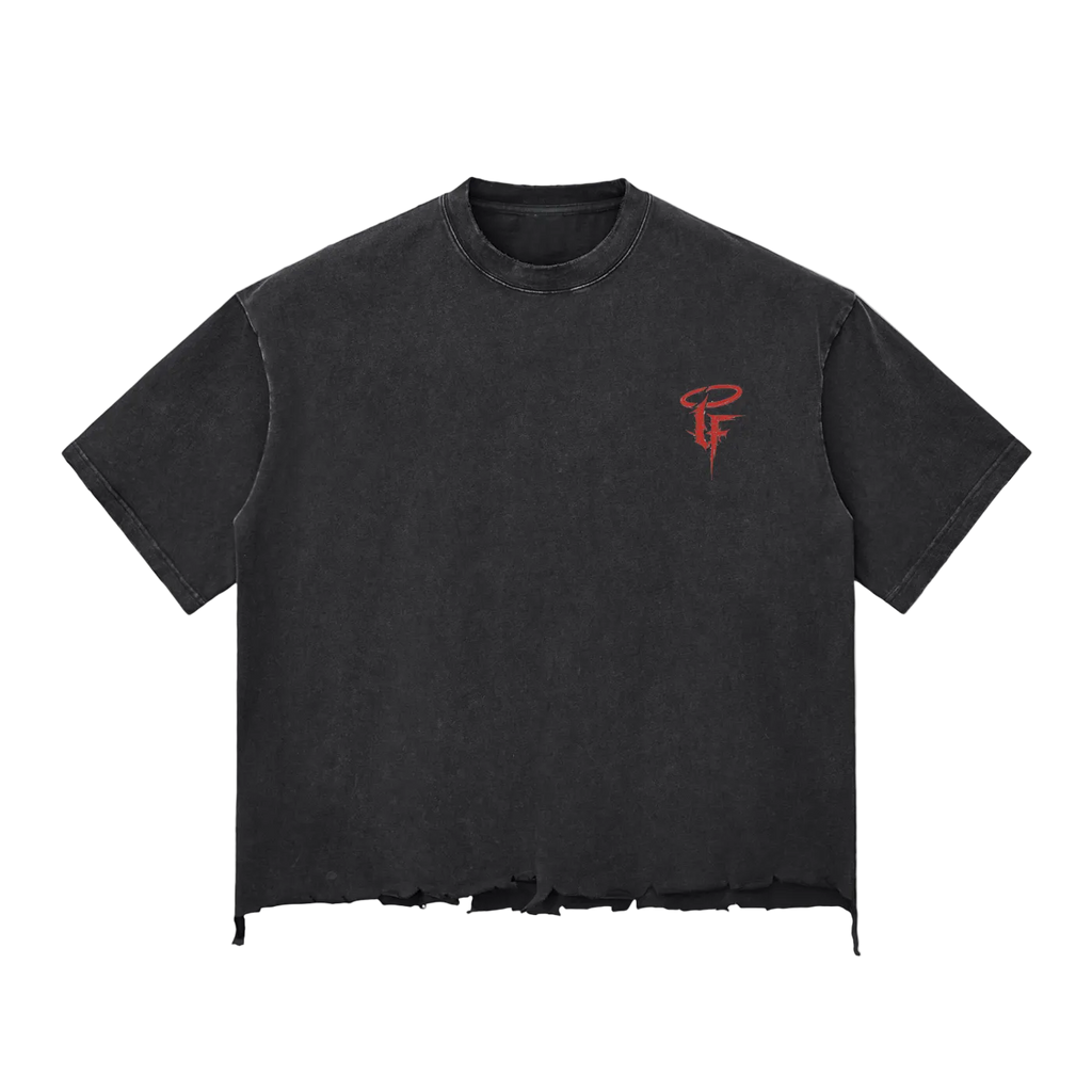 Snow Wash Raw-Hem Boxy Tee x Make Money