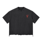 Snow Wash Raw-Hem Boxy Tee x Make Money