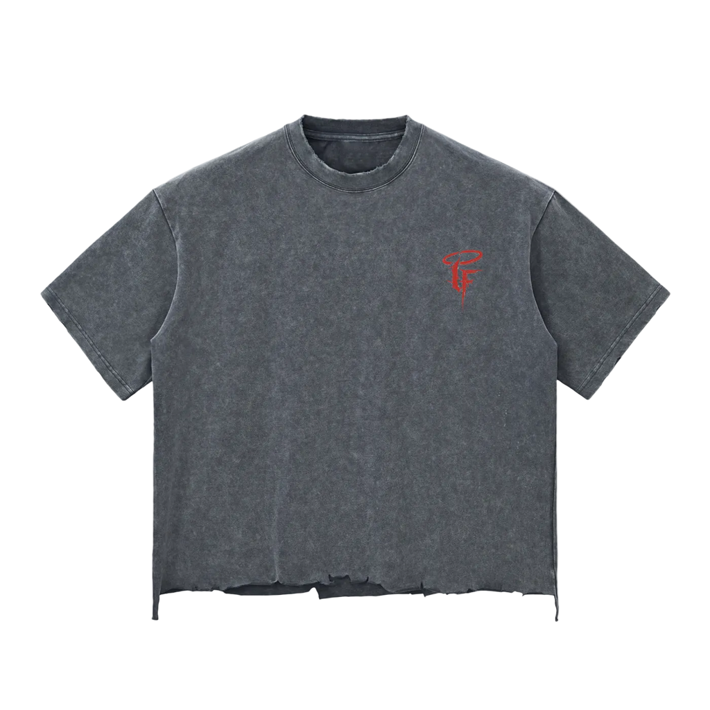 Snow Wash Raw-Hem Boxy Tee x Make Money