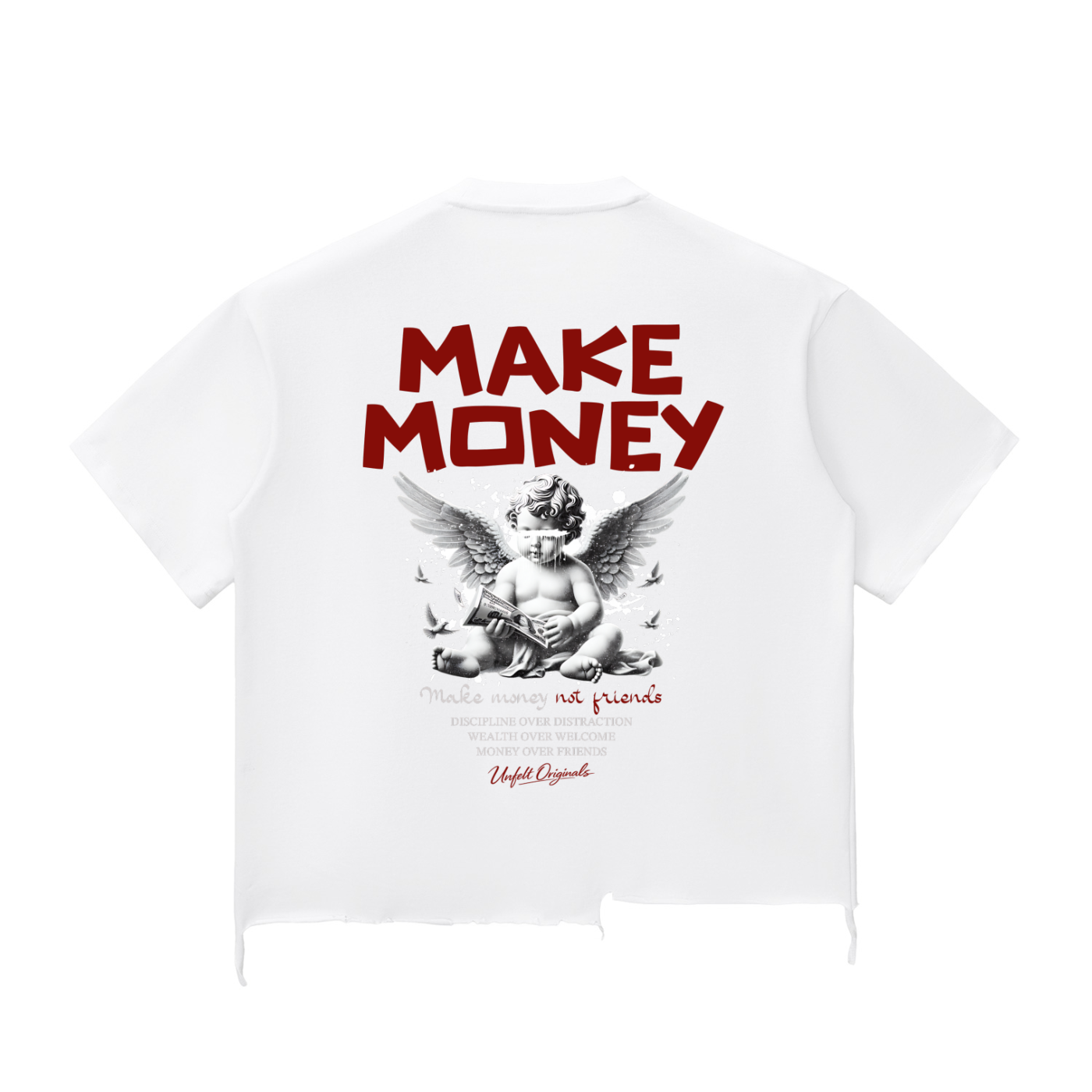 Snow Wash Raw-Hem Boxy T-shirt x Make Money